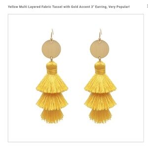 Yellow Multi Layered Tassel Earrings Boho